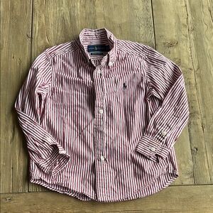 Polo by Ralph Lauren Toddler Boys Red Striped Shirt- size 4T